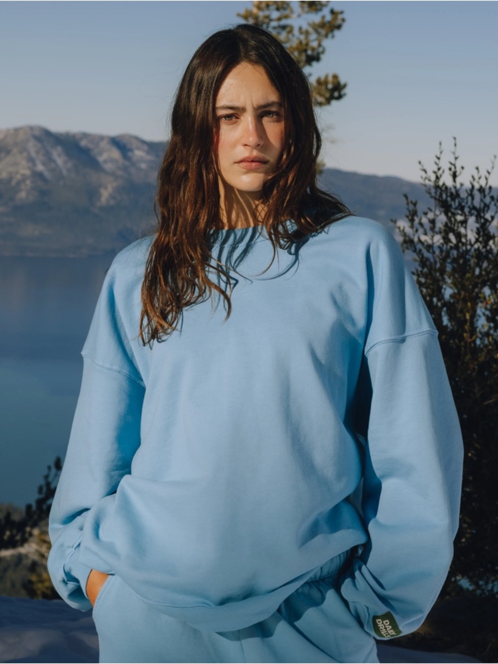 Daily Drills Light Blue Women's Crewneck Sweatshirt OPEN TO TRADES in xs/sm